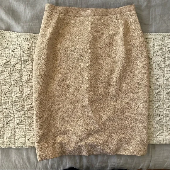 Dolce & Gabbana Matte Gold Cloque Knit Pencil Skirt